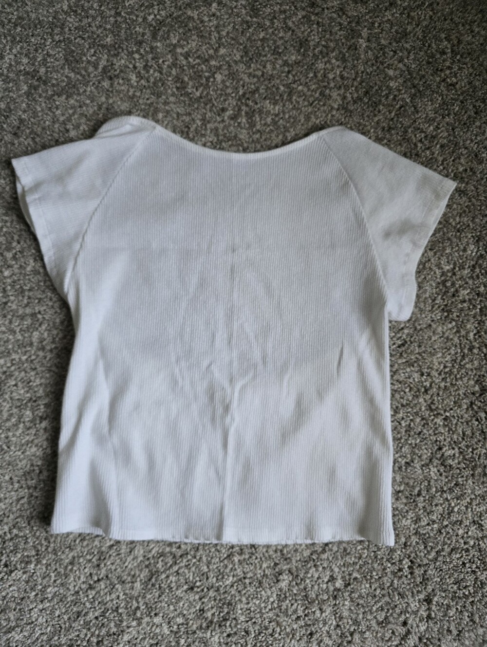 aerie White Ribbed Short Sleeve Top